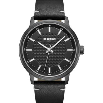 Kenneth Cole Reaction Classic Black Strap Watch, 44mm at Nordstrom Rack