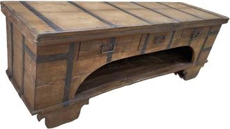 Wanderlust Deco Mueble bajo de madera artesanal 165-175x45x57h cm