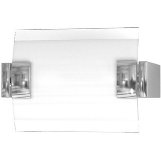 Top-Light Applique Contemp Swinging Metallo Cromo Vetro Bianco Extrachiaro 2 Luci E27 17Cm