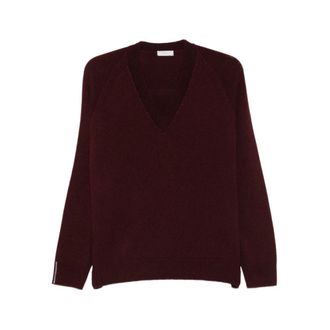 PESERICO Trui met V-hals en raglanmouwen - Dames - Truien - Rood - Maat: XL