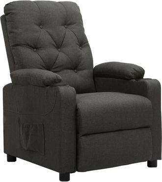 vidaXL Sill&oacute;n Reclinable De Tela Gris Oscuro Vidaxl