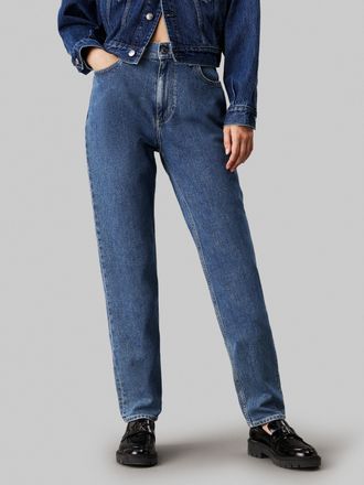 Calvin Klein Jeans Mom-Jeans CALVIN KLEIN JEANS MOM JEAN, Damen, Gr. 25, L&auml;nge 30, blau (denim medium), Denim/Jeans, Obermaterial: 99% Baumwolle, 1% Elasthan, unifarben,