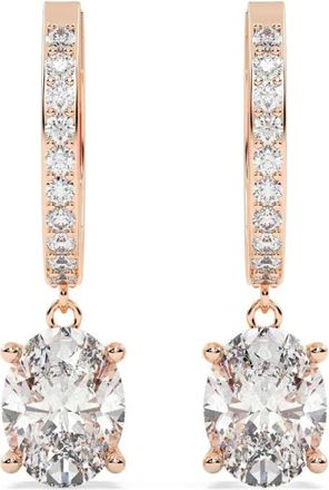 Tilla 14kt rose gold oval earrings - Rosa