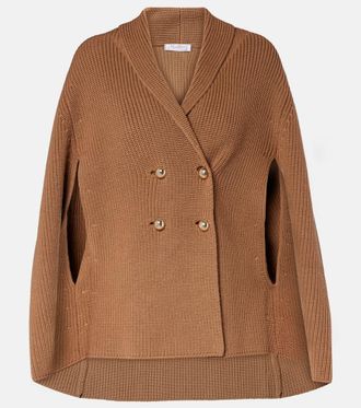 Max Mara Agenzia double-breasted virgin wool cape