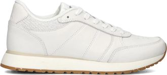 Woden Witte Leren Dames Sneakers Ronja - Dames - Sneakers - Wit - 42 EU - Leer - Schoenen