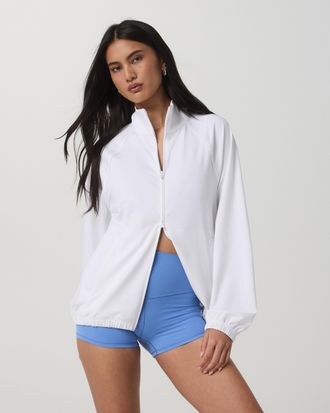 Vuori Clothing Womens Sunday Track Jacket | White | XS, Size Extra Small