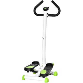 HOMCOM M&aacute;quina De Step Stepper Fitness En Casa Con Pantalla Lcd Manillar Y Pedales Antideslizantes Equipo De Ejercicio Para Gimnasio Oficina 55x44x108 Cm