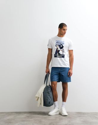 Polo Ralph Lauren Wimbledon Capsule - T-shirt bianca con stampa r&eacute;tro-Bianco