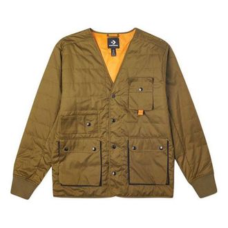 Converse Mens Converse Retro Multiple Pockets Casual Stay Warm Green Jacket 10019990-A02