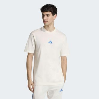 adidas T-Shirt ADIDAS SPORTSWEAR ESSENTIALS SMALL LOGO SINGLE JERSEY, Herren, Gr. XXL, sanftes wei&szlig;, ray blau, Obermaterial: 100% Baumwolle, normal, Rundhals