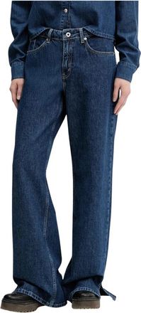 Karl Lagerfeld MR Relaxed High Waist Jeans - Dames - Flared Jeans - Blauw - W28 L30 - Katoen - Jeans