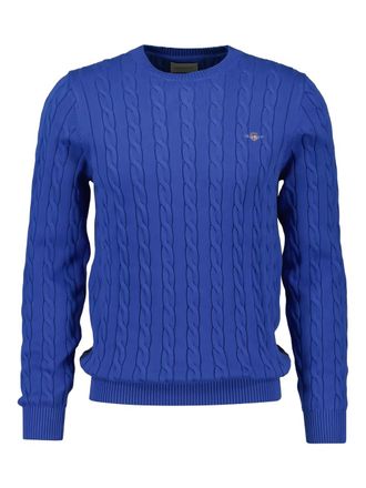 GANT Maglione girocollo in maglia a trecce - Blu