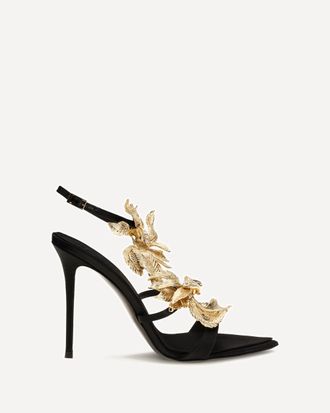 Giuseppe Zanotti Incanto silk satin Sandals with foliage jewel detail Female 40