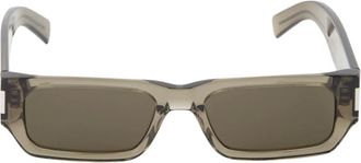 Saint Laurent Accessoires, unisex, Grijs, ONE Size, Nylon, Modieuze Zonnebril met Metalen Detail