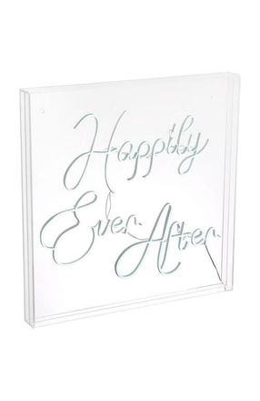 Jonathan Y Designs Happily Ever After 23.63 Square Contemporary Glam Acrylic Box USB Operated LED Neon Light, White at Nordstrom