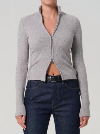 Citizens Of Humanity Womens Zip Cardigan In Heather Grey
