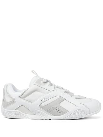 Versace White Galaxia Mixed Leather Low-Top Sneakers