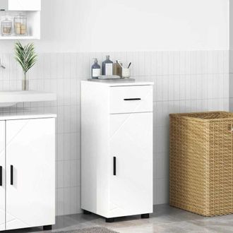 vidaXL vidaXL Mobile da Bagno con cassetto Bianco Lucido 30 x 35 x 80 cm