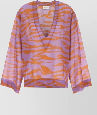 The Attico il primo bagno animal print v neck blouse