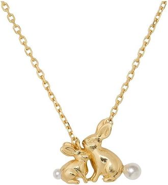 Kate Spade New York Love You, Mom Bunny Pendant Womens Necklace Gold, Brass/Cubic Zirconia