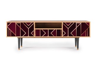 StoryZ Mueble de TV burdeos 2 cajones y 1 puerta L 170 cm