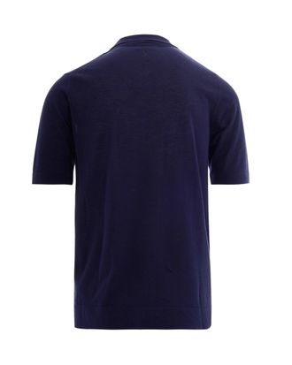 Ballantyne Open Collar Cotton Polo - Navy