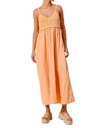 So Me Crochet Contrast Sun Dress In Peach