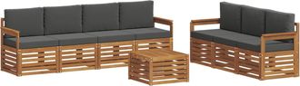 vidaXL Juegos De Sof&aacute;s 8 Uds. Natural Y Antracita Vidaxl