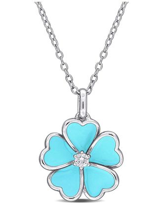 Rina Limor Silver 0.08 Ct. Tw. White Topaz Pendant