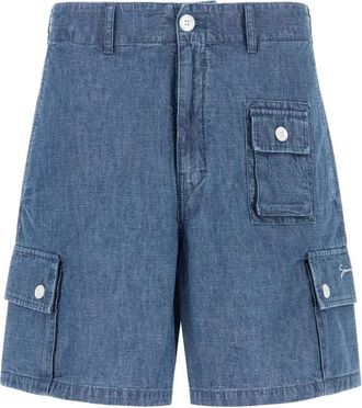 Givenchy Chambray Cargo Shorts - Heren - Denim shorts - Blauw - W34 - Katoen - Korte Broeken