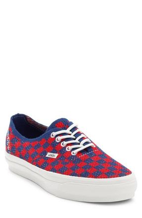Vans Authentic 44 EK Sneaker in Punk Check Red/blue at Nordstrom, Size 11.5
