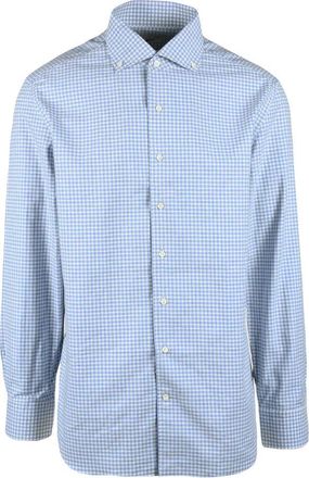 Emanuele Maffeis White/Light Blue Striped Cotton Shirt