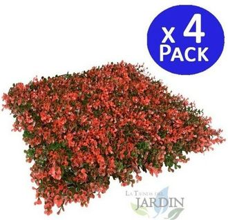 No Brand Pack 4 Jardin Vertical Natus 50x50 Cm Planta Artificial Decoraci&oacute;n Pared Interior Exterior Jardines Verticales