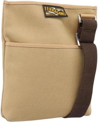 Ferragamo Borsa a spalla Pre-owned in tela - - Pre-owned - Donna - Beige - ONE SIZE