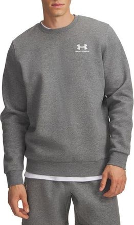 Under Armour Icon Fleece Crewneck Sweatshirt in Pitch Gray Medium at Nordstrom, Size Small