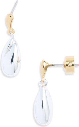 Nordstrom Mixed Metal Teardrop Drop Earrings in 14K Gold- Silver Plated at Nordstrom