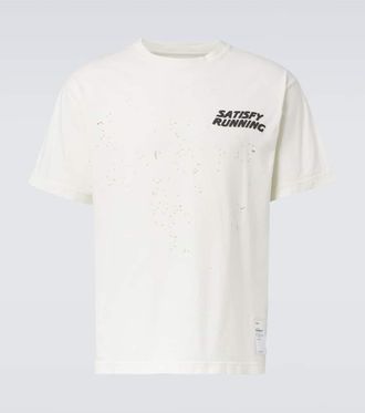 SATISFY Distressed logo cotton jersey T-shirt