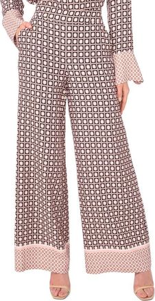 Ted Baker Maya Geo Print Wide Leg Pants in Blushing at Nordstrom, Size 8