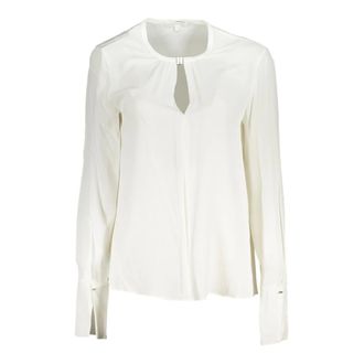 Patrizia Pepe Blouses, female, White, XS, Long Sleeve Blouse with Contrast Details