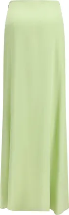 Kristina Ti Womens Classic Long Silk Skirt Apple Silk; Elastane