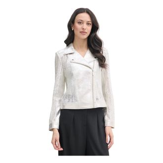 Joseph Ribkoff Giacca Moto in Ecopelle Laccata - - Jackets - Donna - Grigio - L