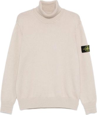 Stone Island Casual Gebreide Pullover Sweater - Heren - Coltruien - Beige - L - Truien & Vesten
