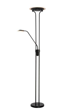 Lucide L&aacute;mpara de pie con luz de lectura en metal negro 180cm