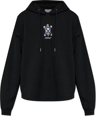 Off-white Jewel Arrow Cotton Hoodie - Heren - Hoodies - Zwart - S - Katoen - Hoodies & sweatvesten