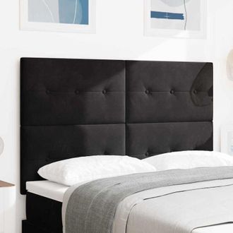 vidaXL Testiera Montaggio a parete con testiera Nero 144 cm Velluto Vidaxl