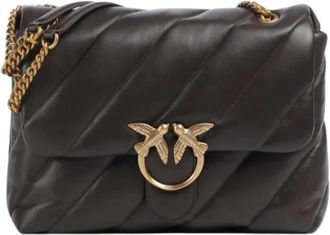 Pinko Love Puff Big - Dames - Schoudertassen - Bruin - ONE Size - Leer - Tassen