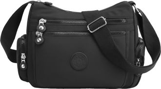 Generic Shoulder Bag for Women | Nylon Messenger Bag for Women - Waterproof Zipper Organizer Pouch With Multi Pocket Design for Traveling School Outdoor, Blac