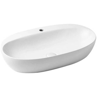 AZZURRA Azzurra - Lavabo Circle appoggio 70x40 monoforo ovale in ceramica bianco