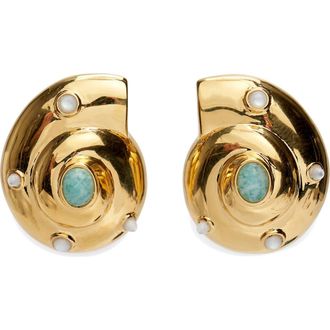 Lizzie Fortunato Nautilus Stud Earrings in Gold at Nordstrom