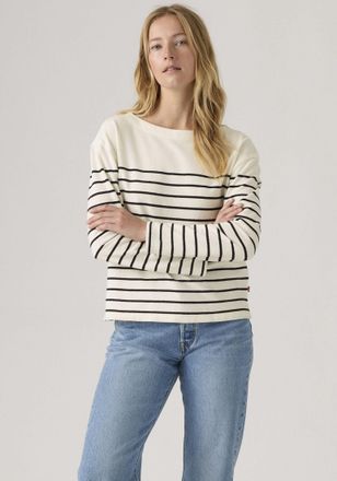 Levi's Langarmshirt LEVIS MARIN STRIPE TOP, Damen, Gr. XL (42), magnolia stripe egre, Sweatware, Obermaterial: 100% Baumwolle, gestreift, normal h&uuml;ftbedecken